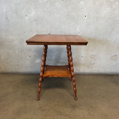 Victorian Era Oak Pedestal Side Table
