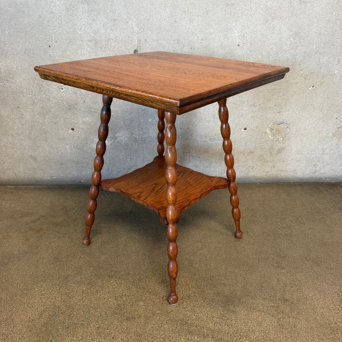 Victorian Era Oak Pedestal Side Table