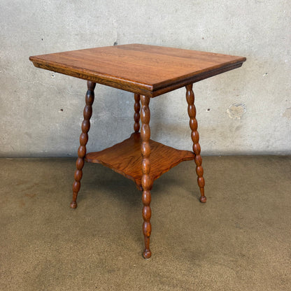 Victorian Era Oak Pedestal Side Table