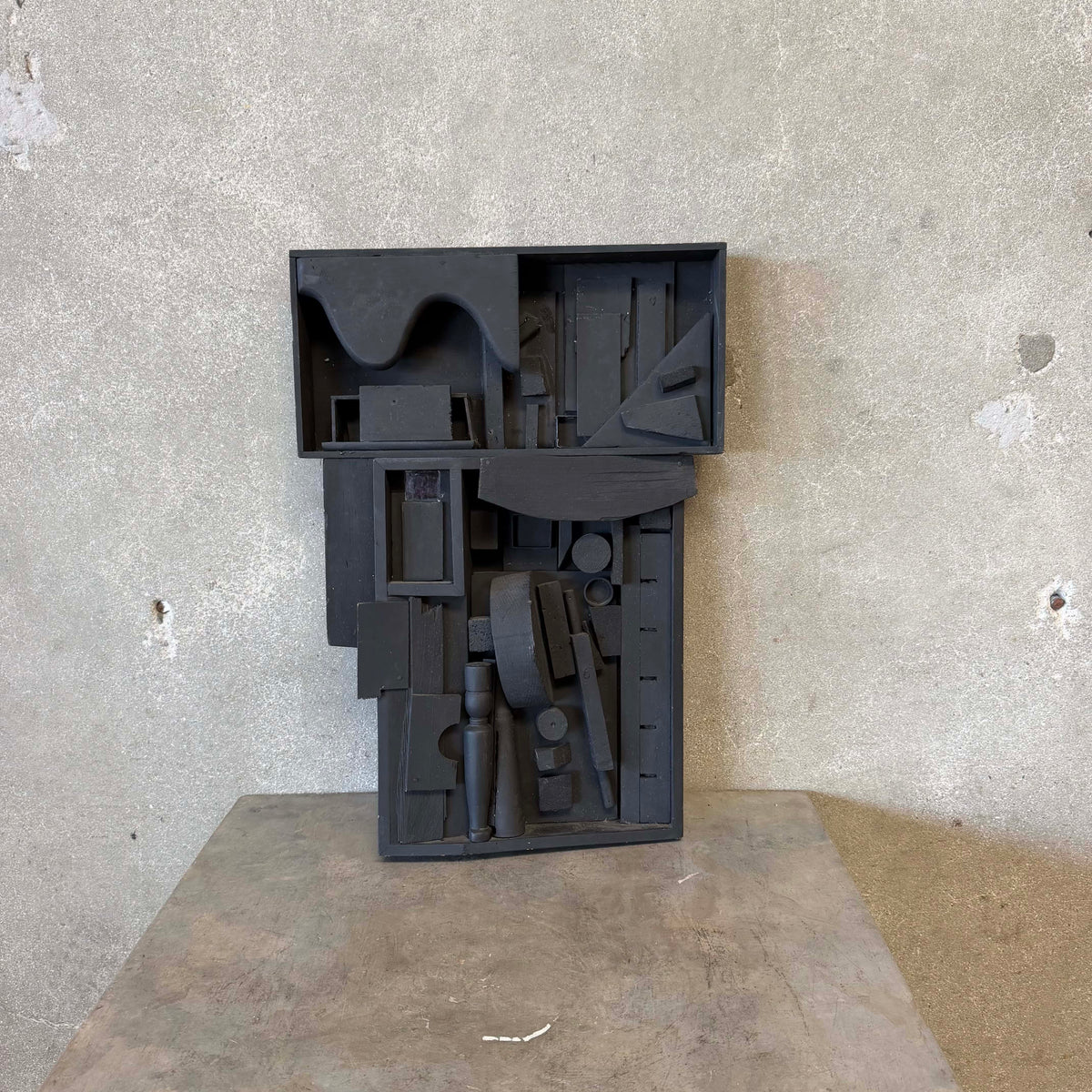 Wood Assem Black Wall Hanging Signed Louise Petco X Dated 2012