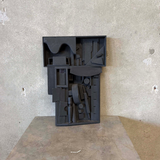 Wood Assem Black Wall Hanging Signed Louise Petco X Dated 2012
