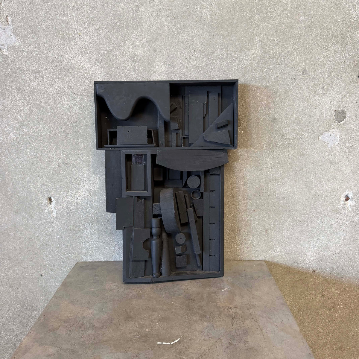 Wood Assem Black Wall Hanging Signed Louise Petco X Dated 2012