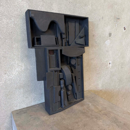 Wood Assem Black Wall Hanging Signed Louise Petco X Dated 2012