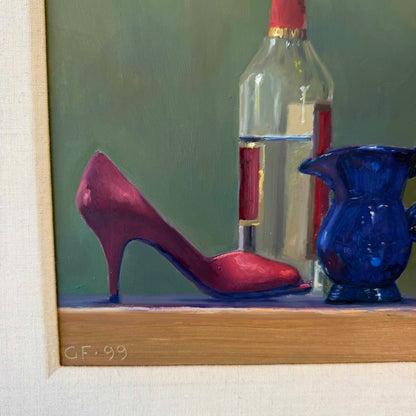 Still Life Dated '99 Signed G.F. Oil on Board
