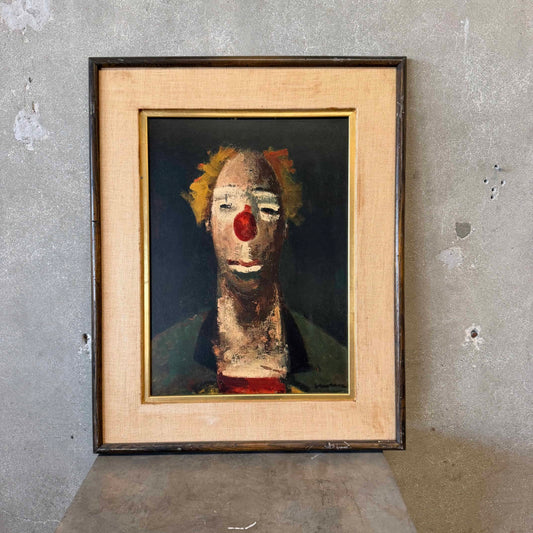 Vintage Clown Print Portrait