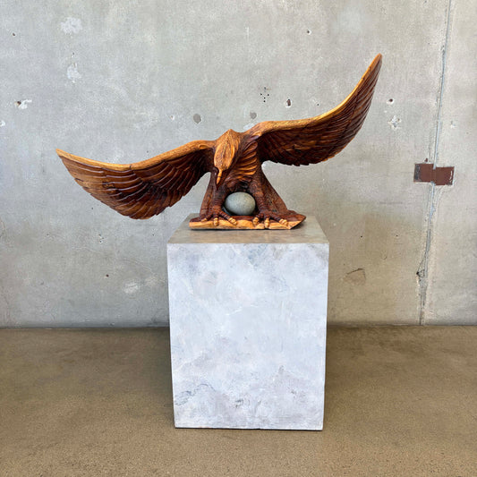 Vintage Eagle Wood Carving by Peter Rasta