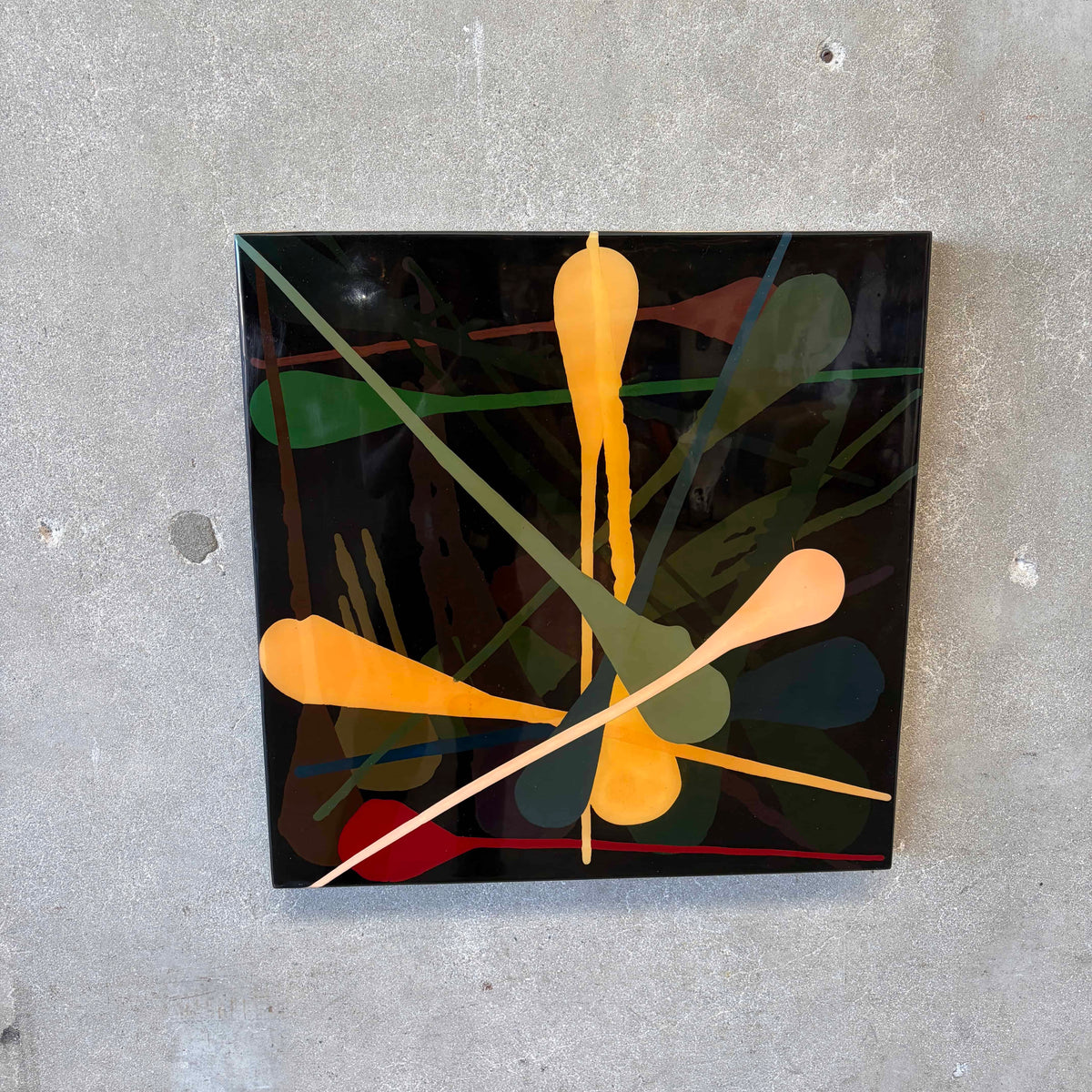 Original Abstract Painting on Wood Panel by Rick Metzler