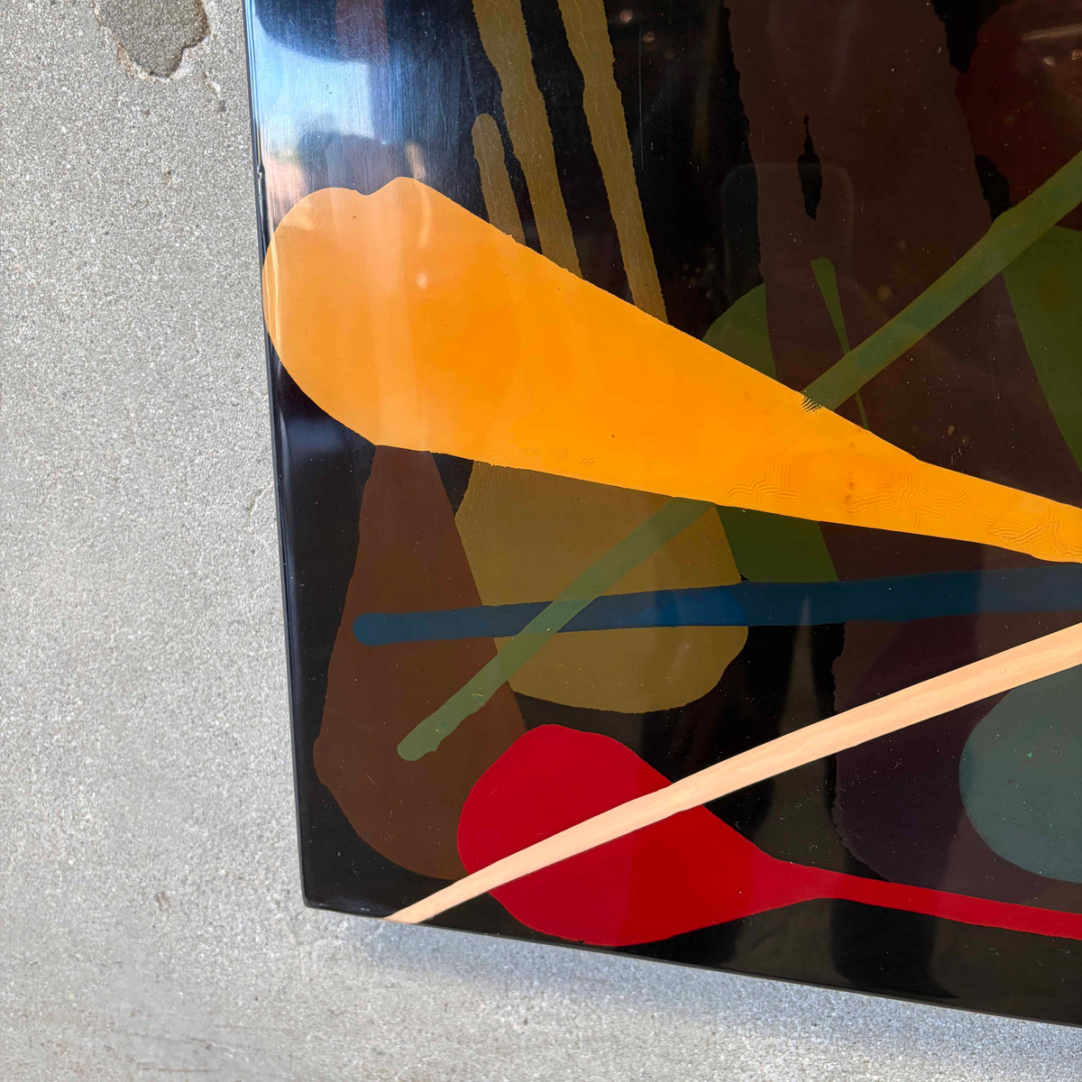 Original Abstract Painting on Wood Panel by Rick Metzler