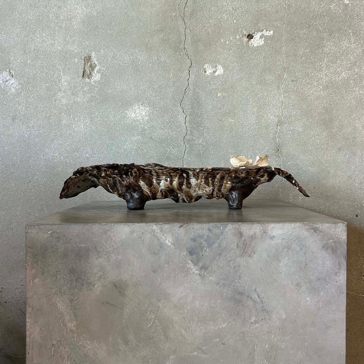 Modern Abstract Footed Ceramic Bowl by Armando Perez