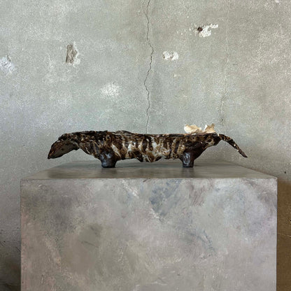 Modern Abstract Footed Ceramic Bowl by Armando Perez