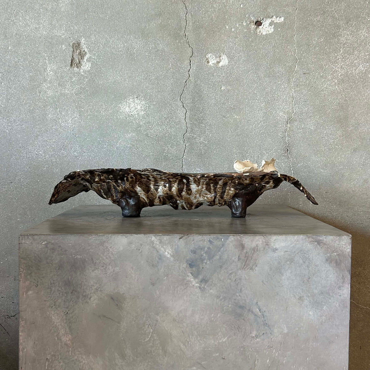 Modern Abstract Footed Ceramic Bowl by Armando Perez
