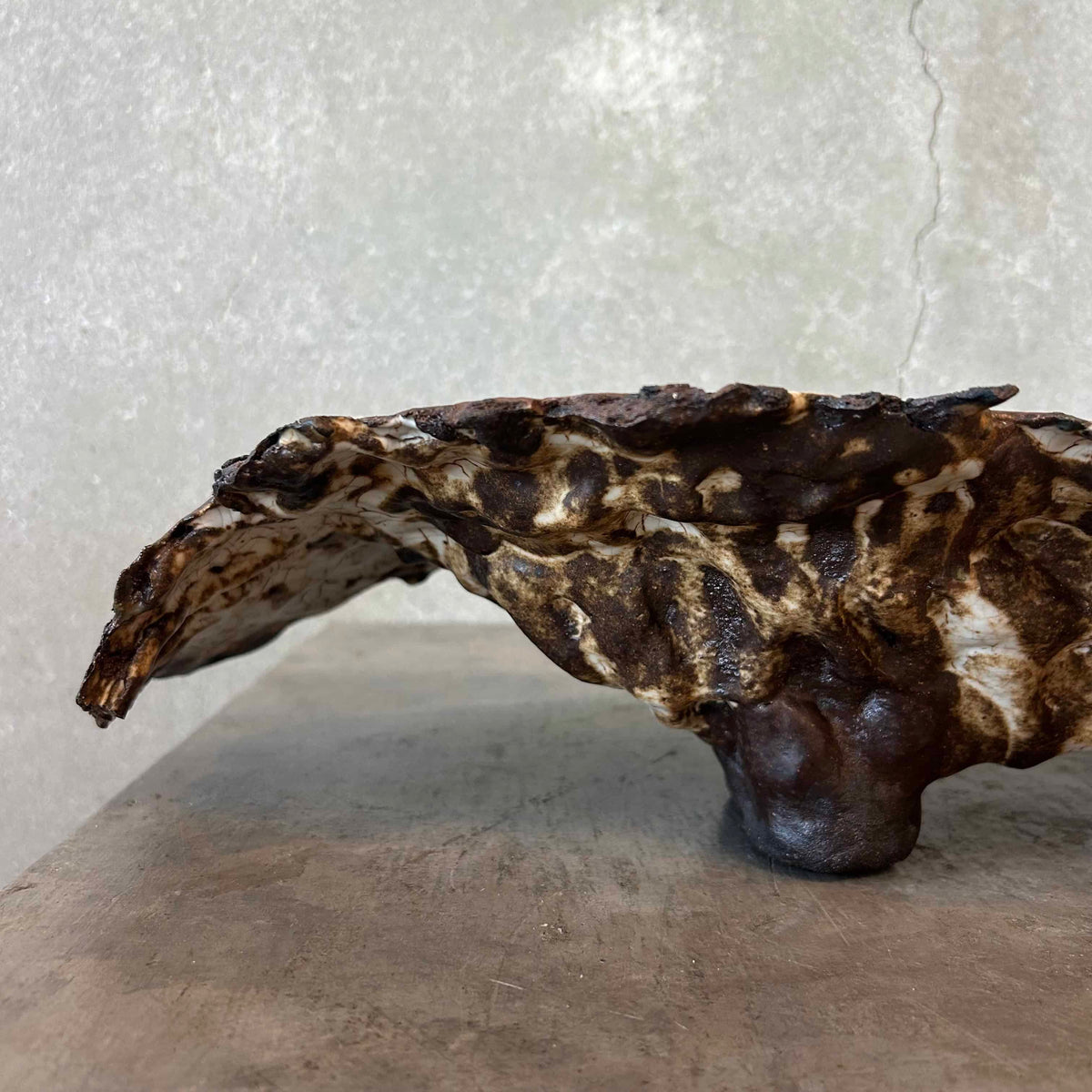 Modern Abstract Footed Ceramic Bowl by Armando Perez