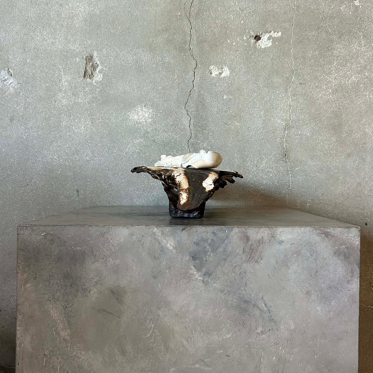 Modern Abstract Footed Ceramic Bowl by Armando Perez