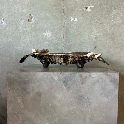 Modern Abstract Footed Ceramic Bowl by Armando Perez