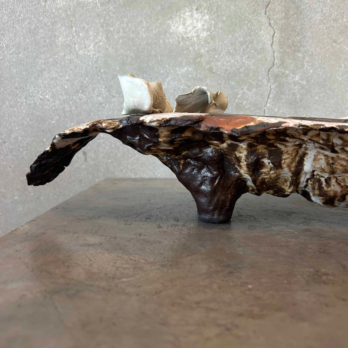 Modern Abstract Footed Ceramic Bowl by Armando Perez