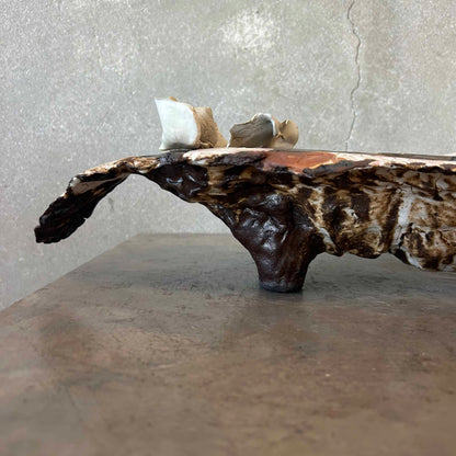 Modern Abstract Footed Ceramic Bowl by Armando Perez