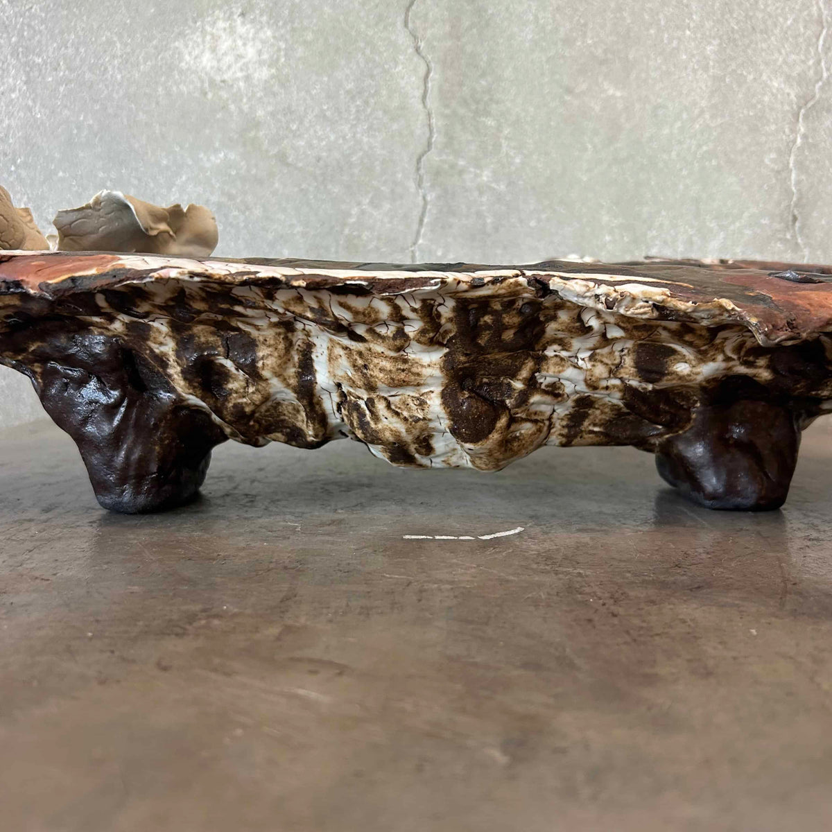 Modern Abstract Footed Ceramic Bowl by Armando Perez