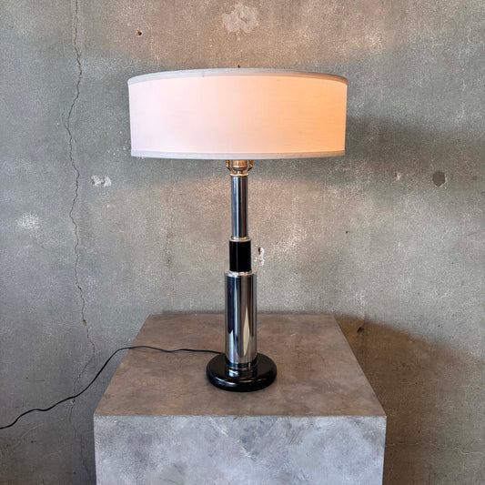 Vintage Chrome & Black Lacquered Table Lamp