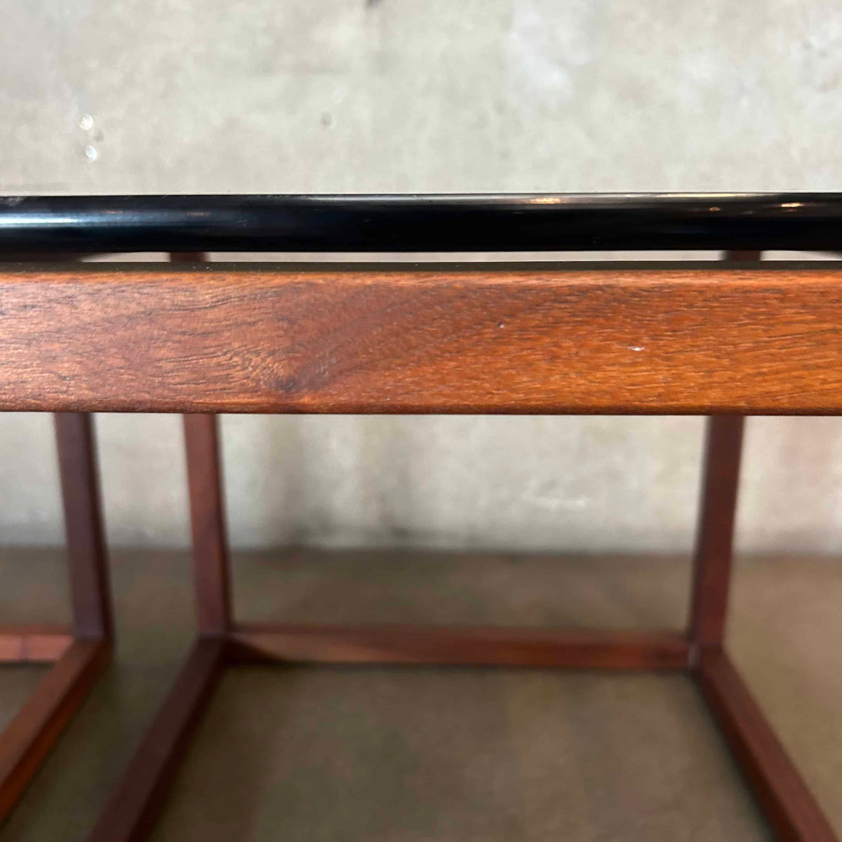 Pair Of 70's Smoked Glass Tables
