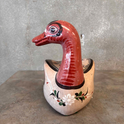 Vintage Mexican Tonala Painted Ceramic Duck