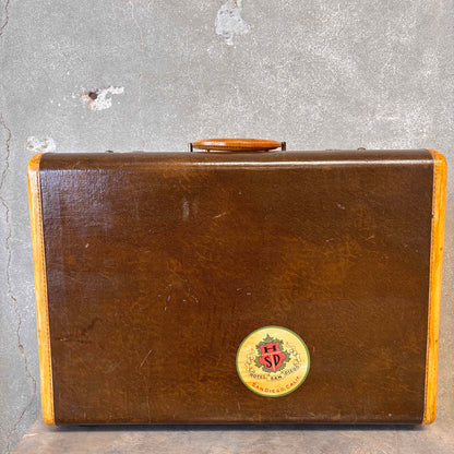 Brown Vintage Suitcase With Awesome Decals