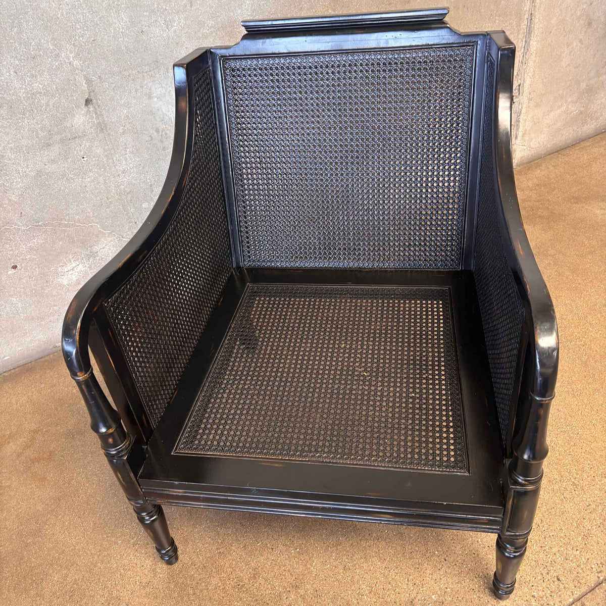 Faux Bamboo & Cane Lounge Chair