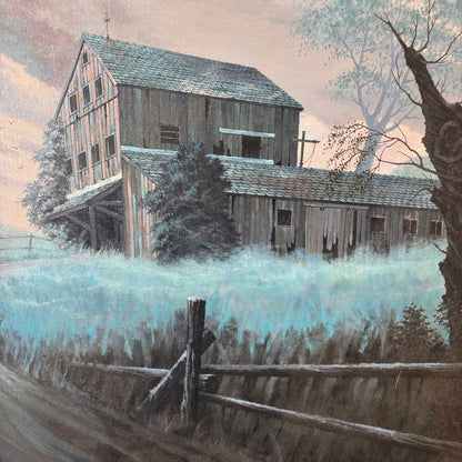Vintage Framed Abandoned Barn Artwork By Edward O. Miller