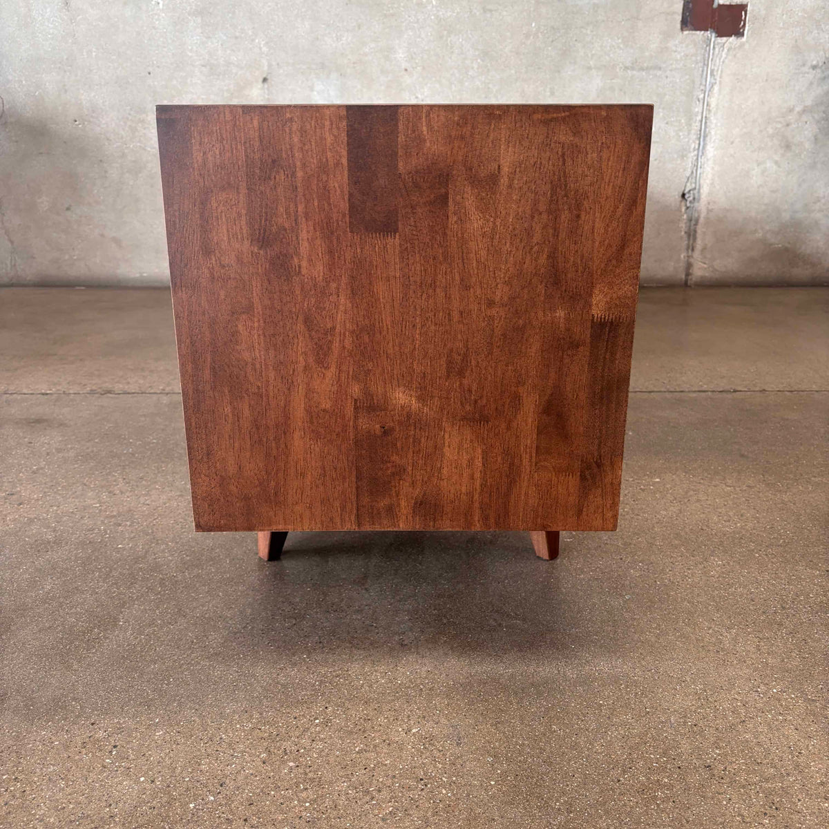 Dwell Low Media Console Solid Rubberwood With Walnut Finish