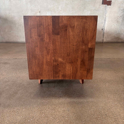 Dwell Low Media Console Solid Rubberwood With Walnut Finish