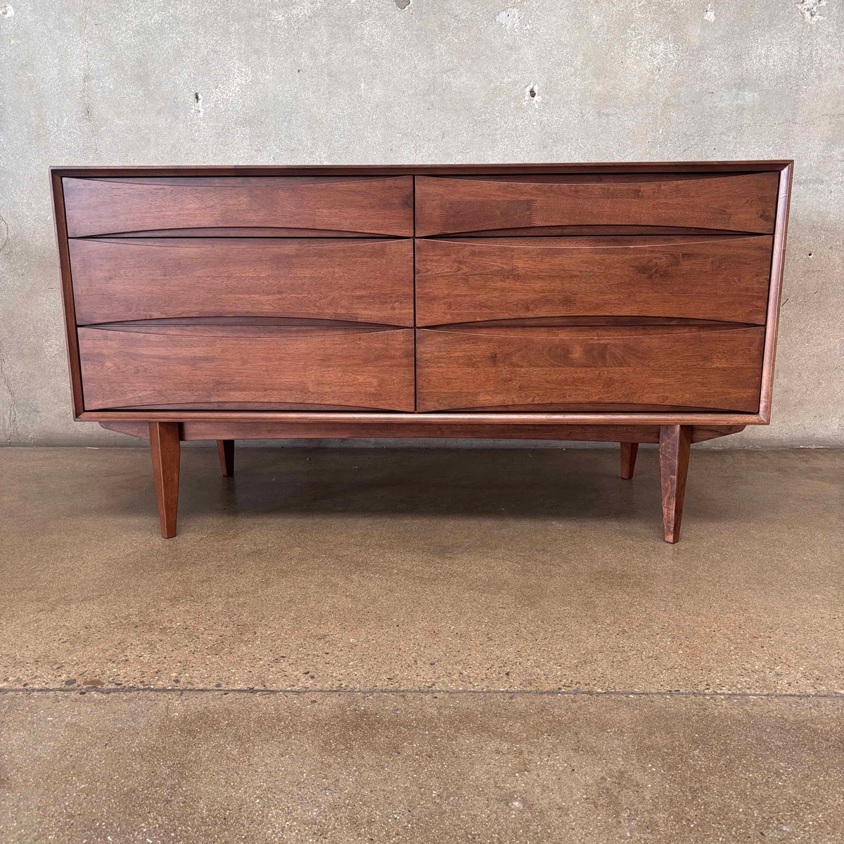 Dwell Wide Chest Solid Rubberwood With Walnut Finish