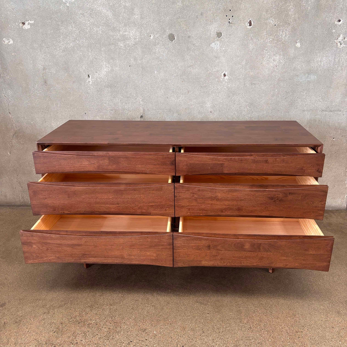 Dwell Wide Chest Solid Rubberwood With Walnut Finish