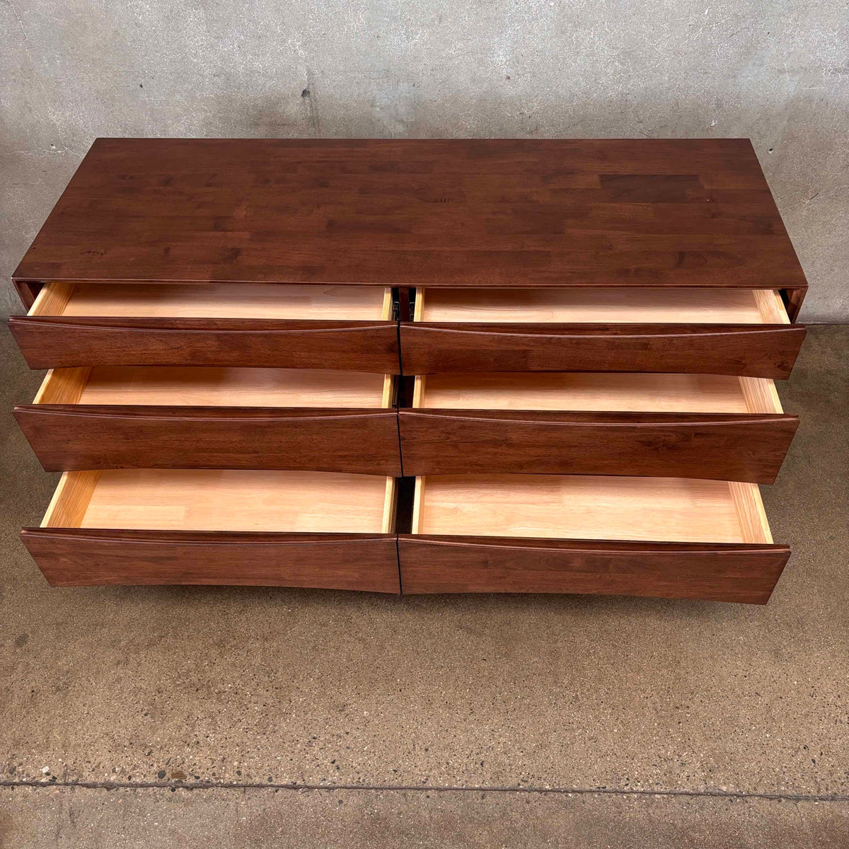Dwell Wide Chest Solid Rubberwood With Walnut Finish
