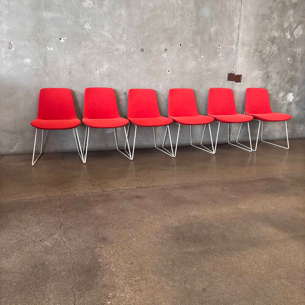 Set of Six Poliform Custom Upholstery Dining Chairs