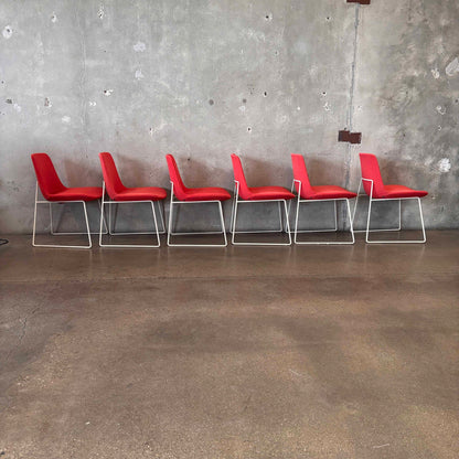 Set of Six Poliform Custom Upholstery Dining Chairs