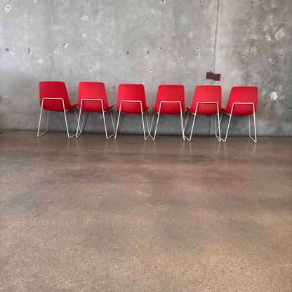 Set of Six Poliform Custom Upholstery Dining Chairs