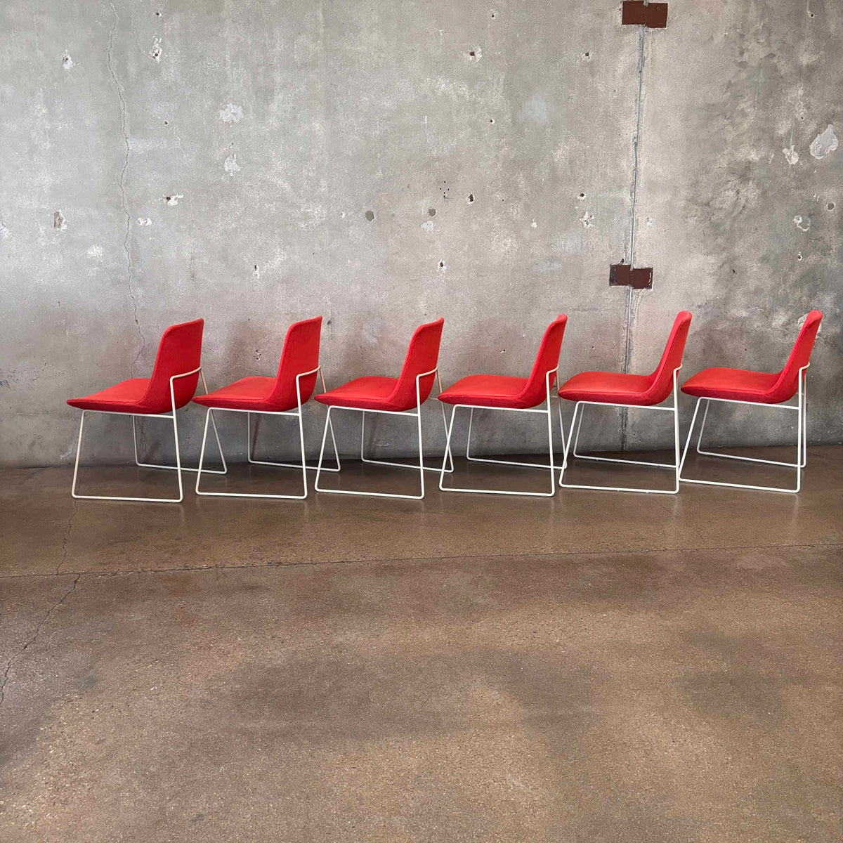 Set of Six Poliform Custom Upholstery Dining Chairs