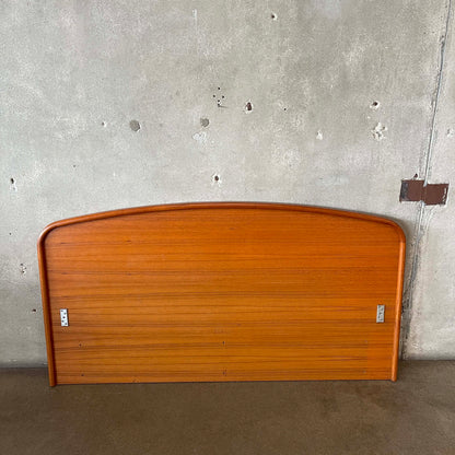 Danish Modern Teak Wood Queen Bed Headboard