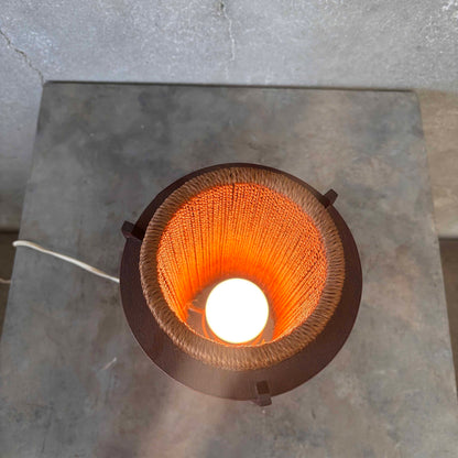 Danish Modern Teak & Jute Table Lamp By Fog & Morup