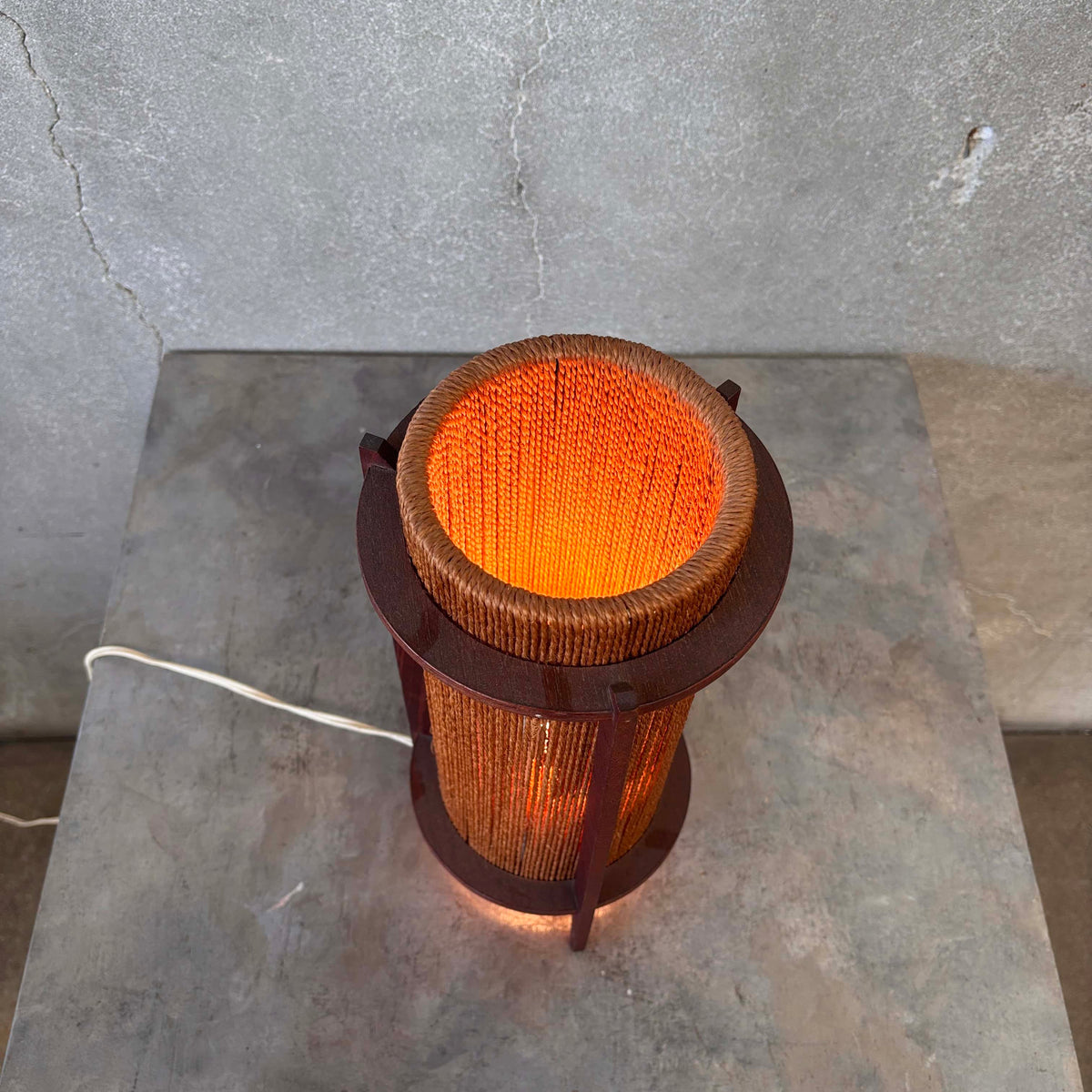 Danish Modern Teak & Jute Table Lamp By Fog & Morup