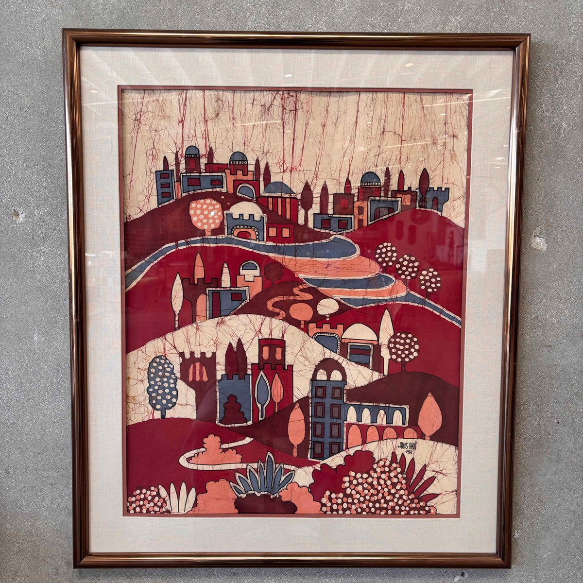 Vintage Batik Art By Amos Amit