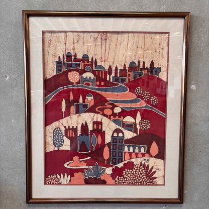Vintage Batik Art By Amos Amit