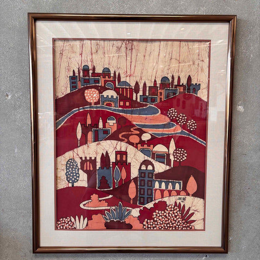 Vintage Batik Art By Amos Amit
