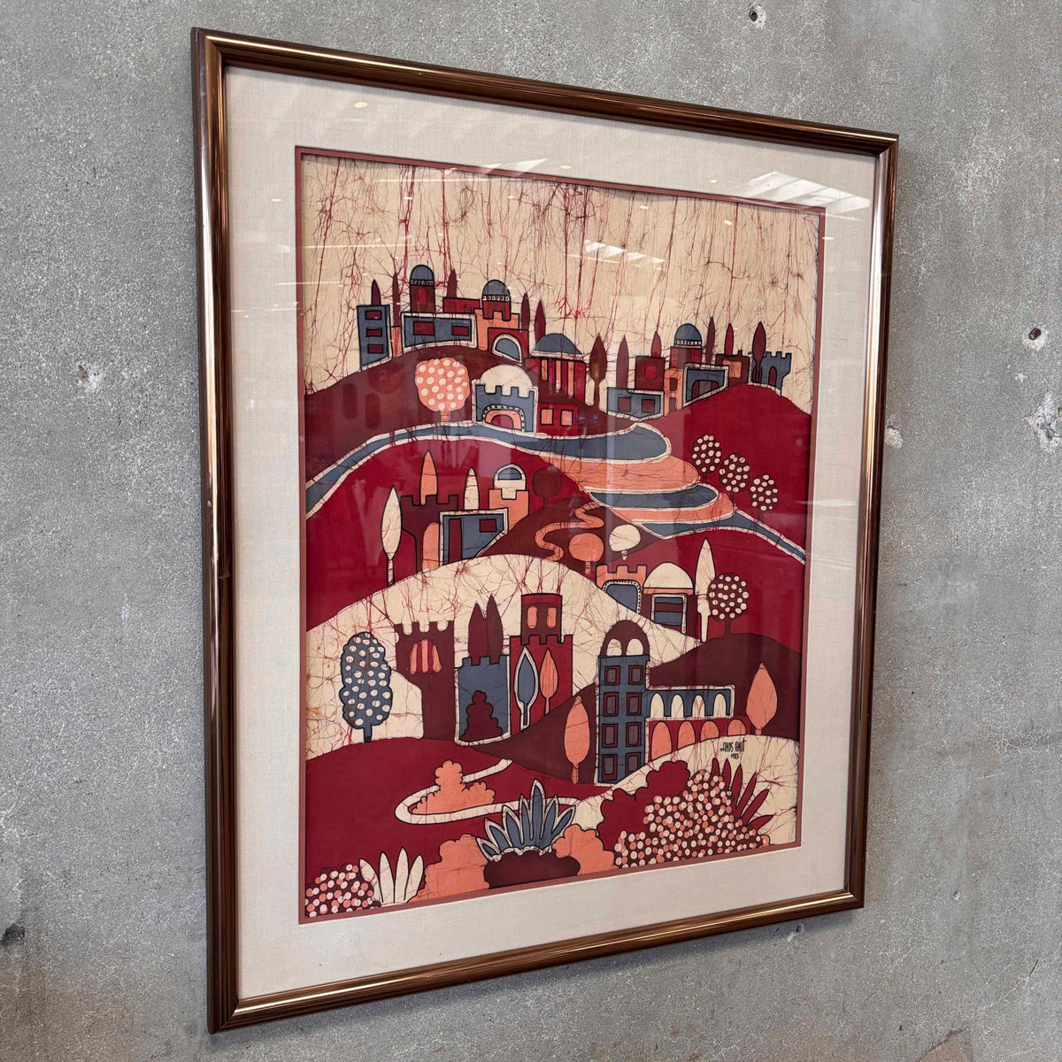 Vintage Batik Art By Amos Amit