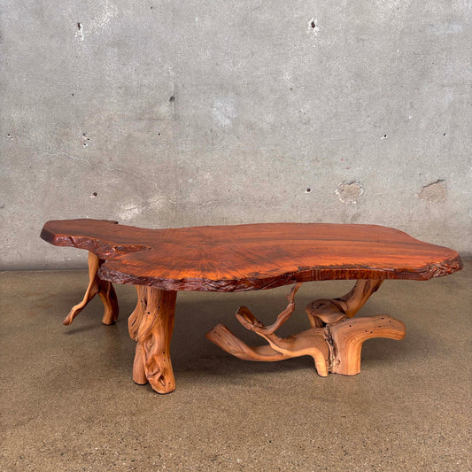 Vintage Live Edge Burl Cocktail Table