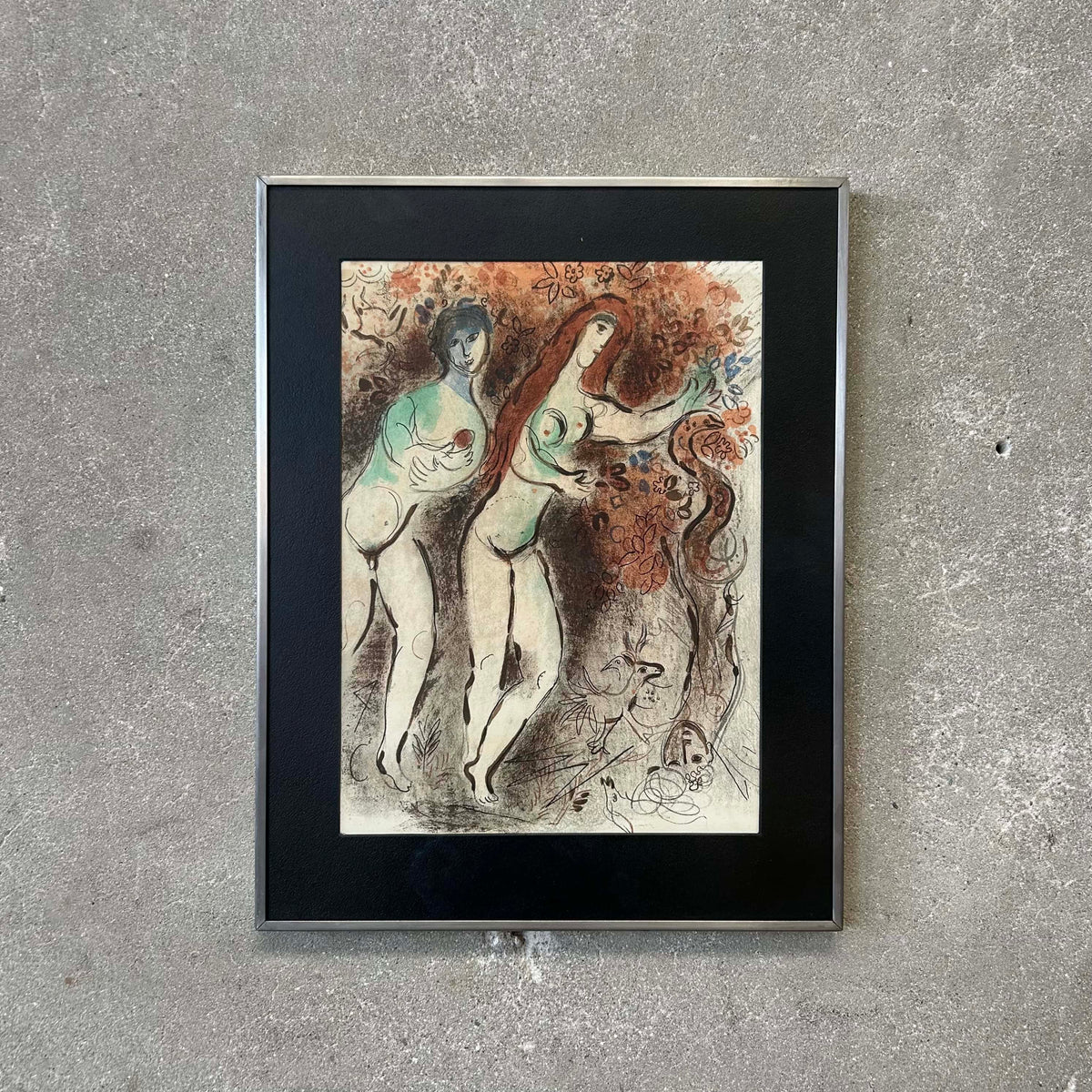 Marc Chagall Original Lithograph "Adam et Eve et Le Fruit Defenda" 1960