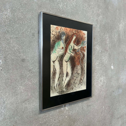 Marc Chagall Original Lithograph "Adam et Eve et Le Fruit Defenda" 1960