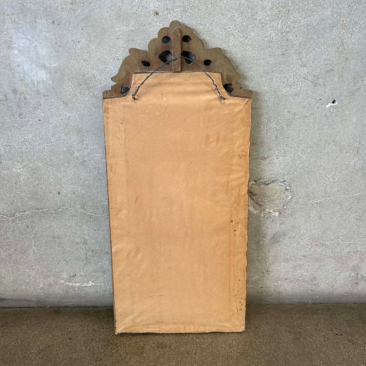 Vintage Etched Wall Mirror in Gilt Carved Wood Frame