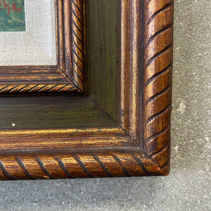 Vintage Signed Oil Painting Landscape in Wood Frame on Board, Signed A.V.D. Bossche