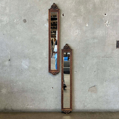 Pair of Vintage Pier Style Ornate Gilded Frame Wall Mirrors