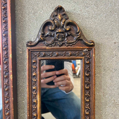 Pair of Vintage Pier Style Ornate Gilded Frame Wall Mirrors